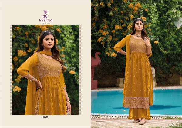 Poonam Rose Gold Nayra Cut Party Wear Georgette  Kurti Collection